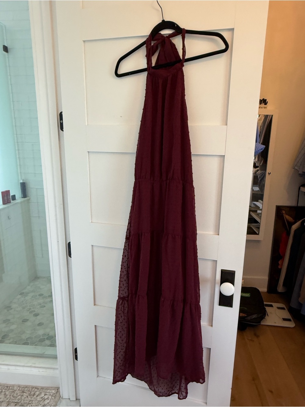 Burgundy Halter Maxi Dress